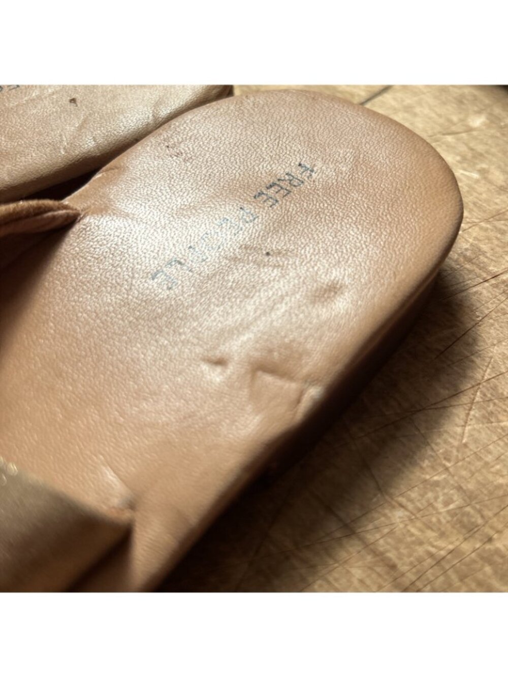 Free People Mila Minimal Sandals Womens Size 7.5 Rose Gold Leather Slip On - Picture 5 of 8